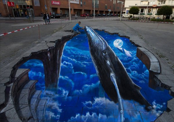 3д рисунки на асфальте