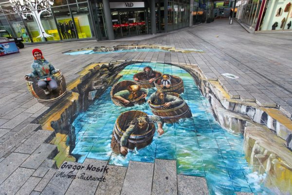 3d живопись на асфальте