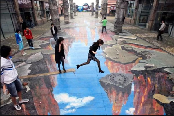 3д иллюзии на асфальте