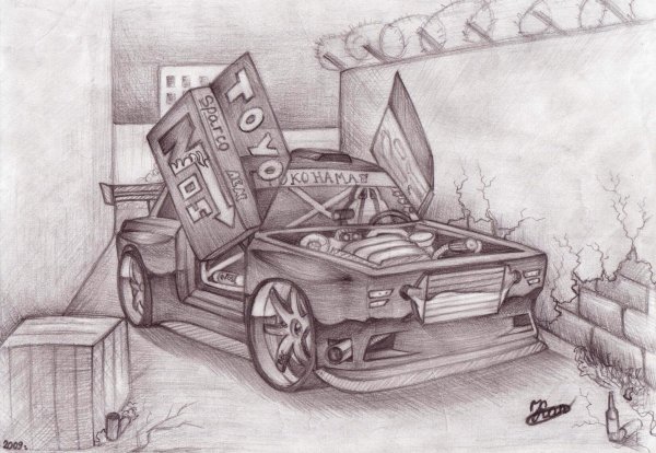 Рисунки карандашом машины