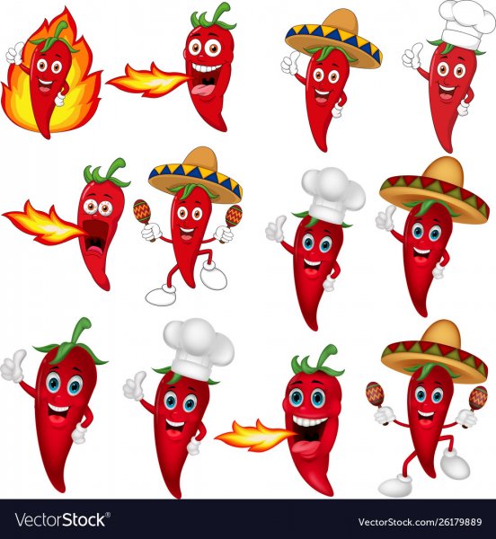 Мультяшный перец Чили злой