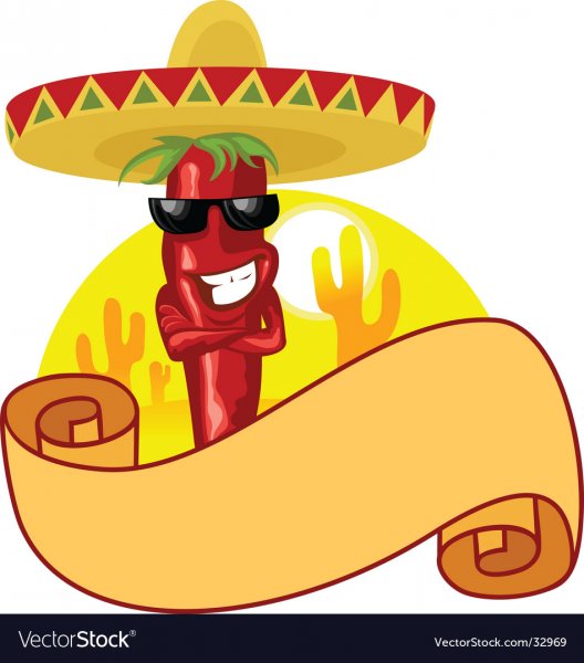 Перец в мексиканской шляпе