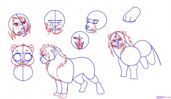 Рисуем Льва поэтапно