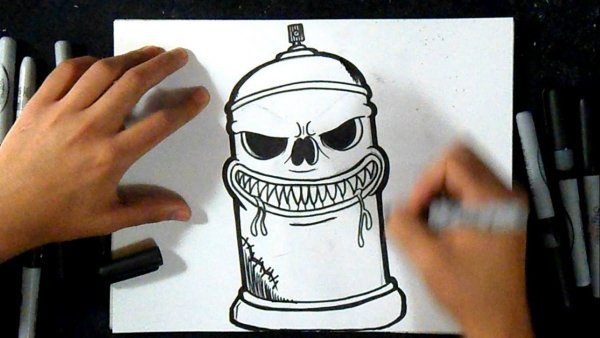 Граффити баллончик рисунок