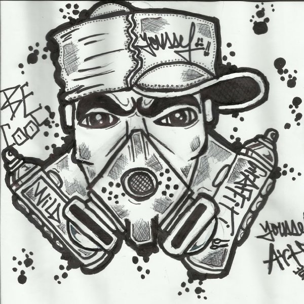 Граффити тату на бумаге