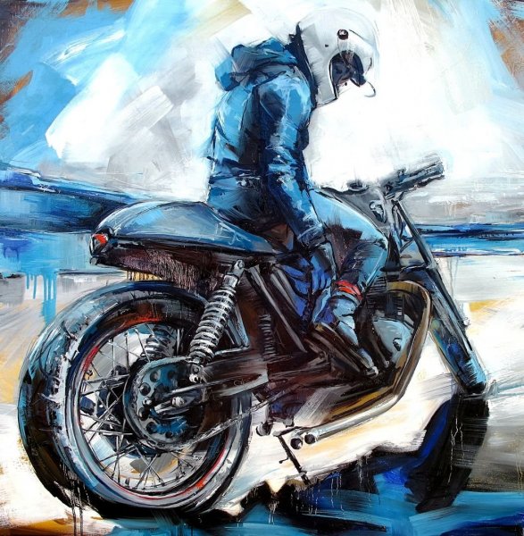 Мотоцикл акварелью