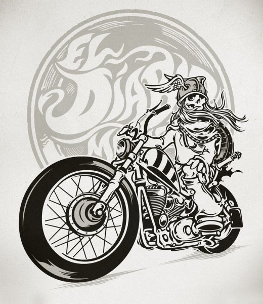 Тату мотоцикл эскиз