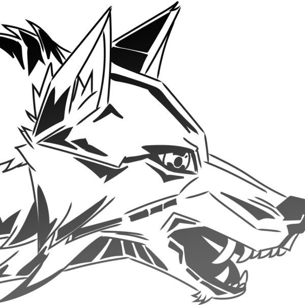 Волк рисунок трафарет