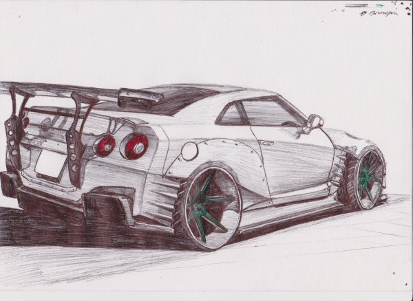 Nissan GTR r35 рисунок