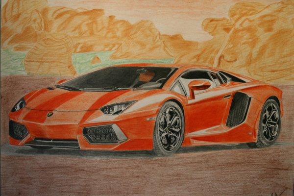Рисовать Ламборджини авентадор