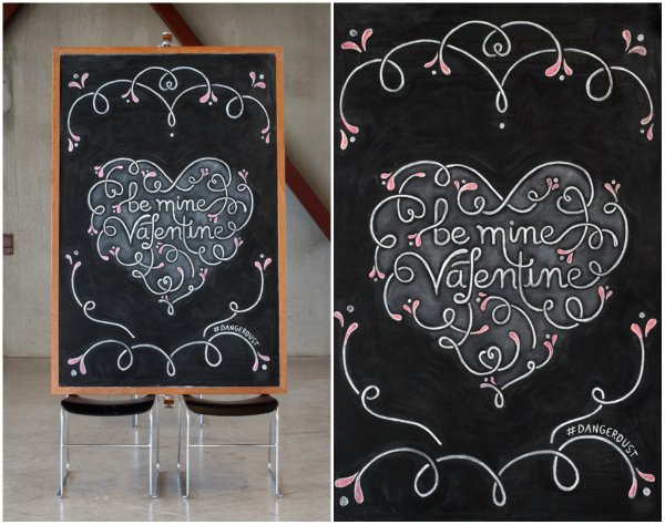 Рисунки мелками на доске