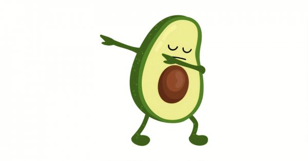 Авокадо мультяшный