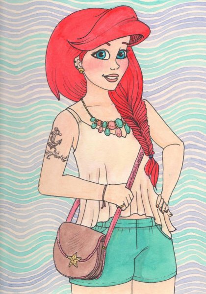 Бэлль Дисней карандашом