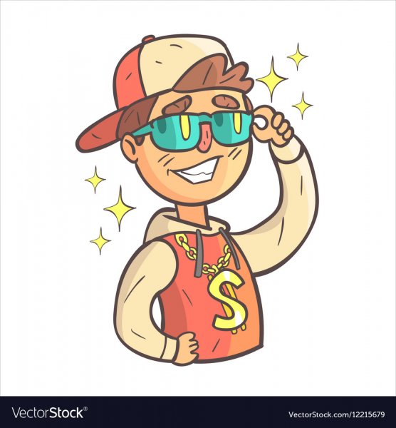 Парень в кепке мультяшный