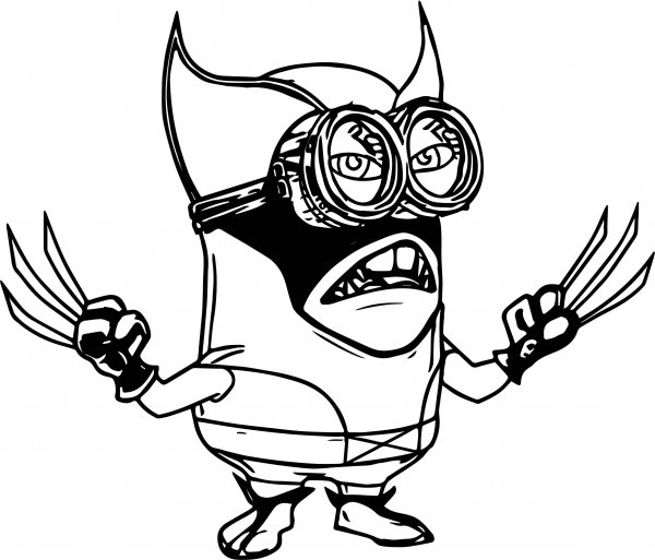 Робот Миньон раскраска