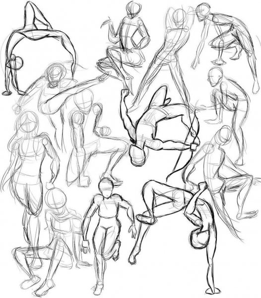 Сложные позы для рисования