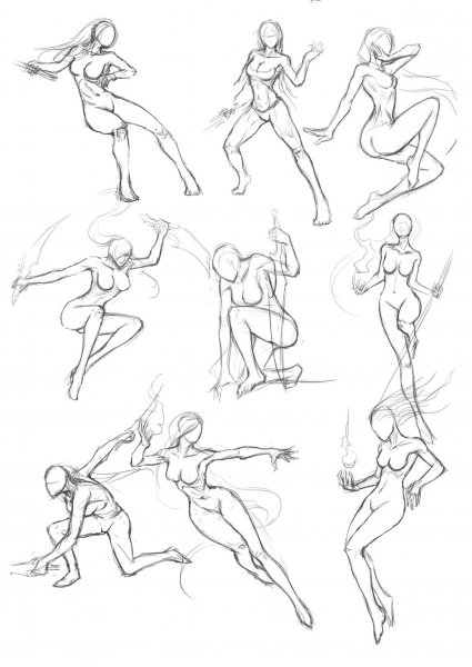 Позы для рисования женские