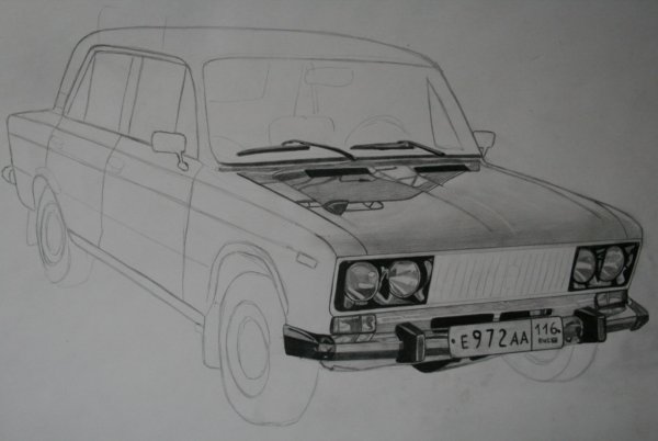 ВАЗ 2107 карандашом