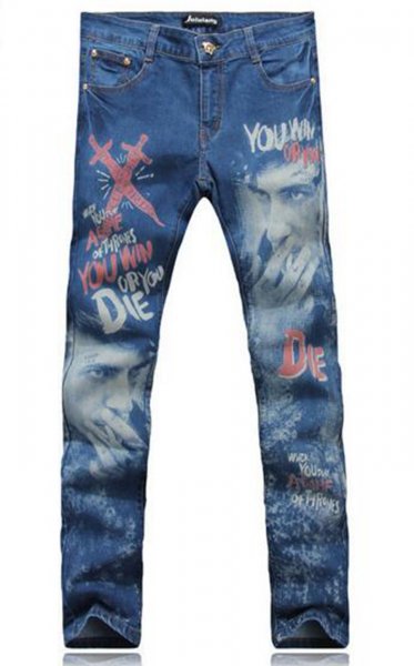 Джинсы с принтом мужские