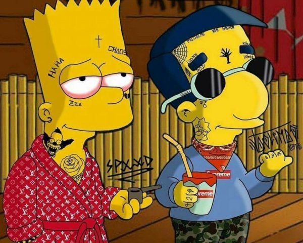 Барт симпсон и его друг