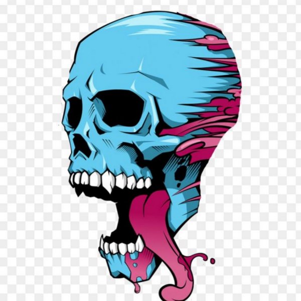 Череп арт на прозрачном фоне