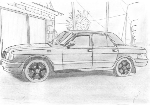Авто карандашом для срисовки
