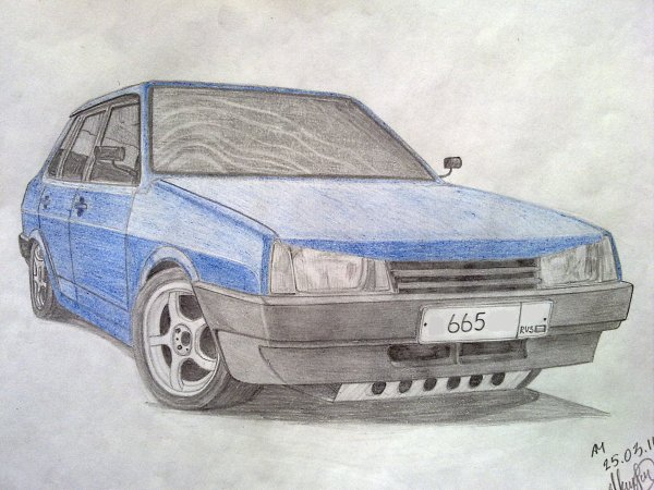 Рисунки машины ВАЗ 2109