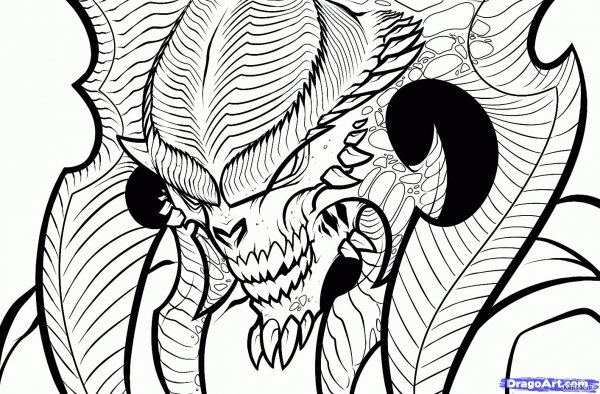 Рисунок дьявола для распечатки