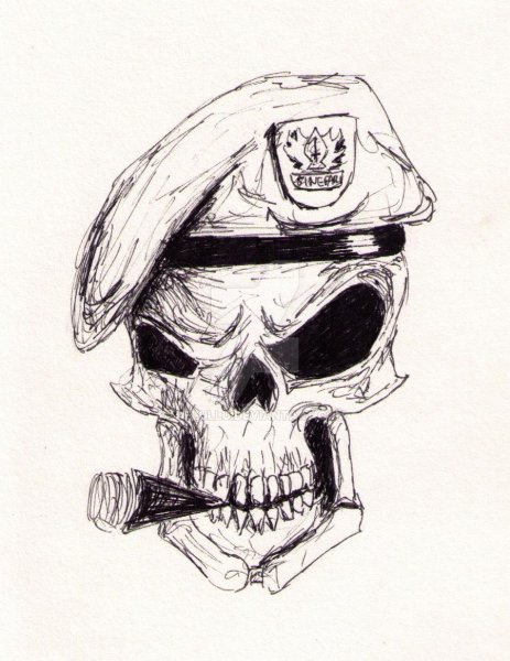 Тату ВДВ череп