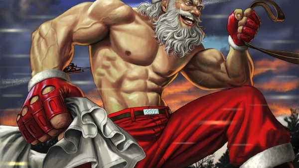 Тайский боксер и дед Мороз