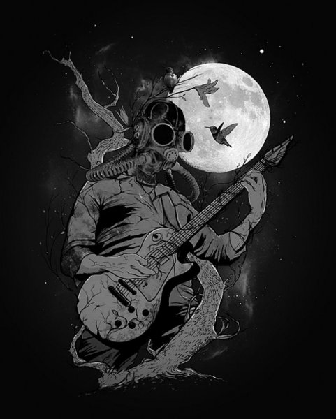 Скелет с гитарой