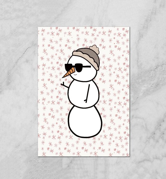 Милый Снеговик рисунок карандашом