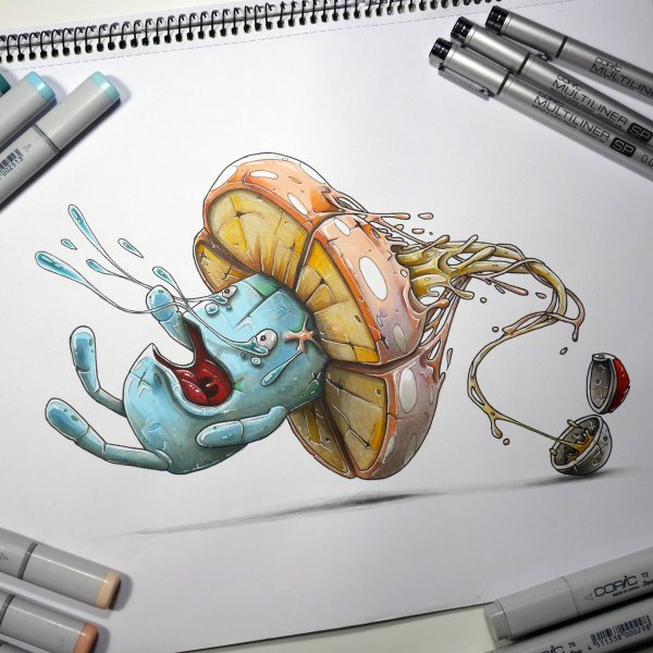 Скетчи маркерами