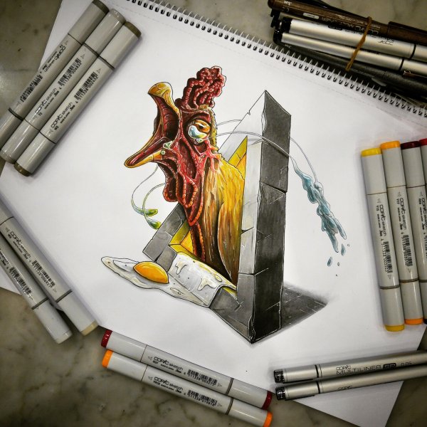 Наброски фломастером