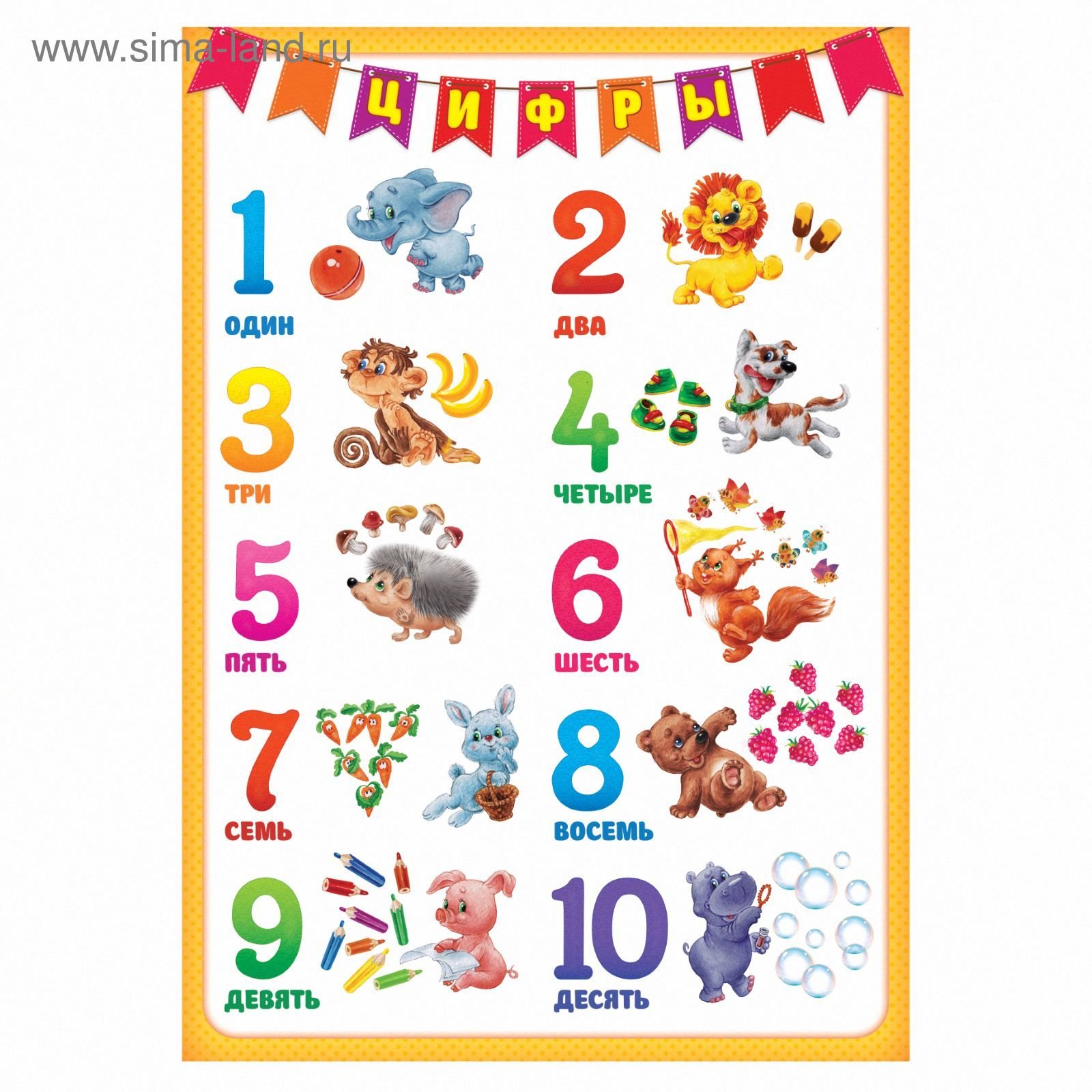 Плакат цифры для детского сада