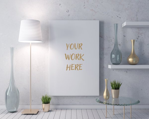 Мокап плаката в интерьере