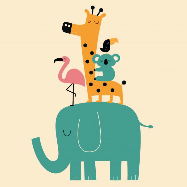 Постеры животные в детскую