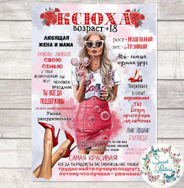 Постер для подруги на день рождения