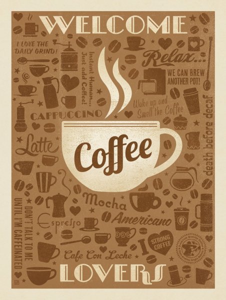 Постер кофе для распечатки