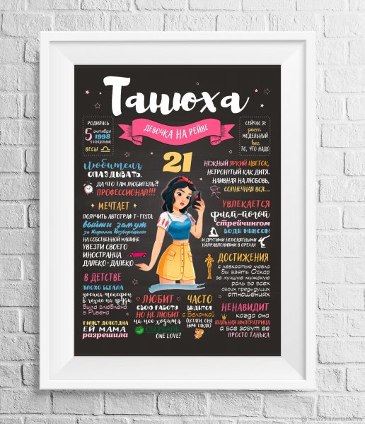 Постер достижений для девочки