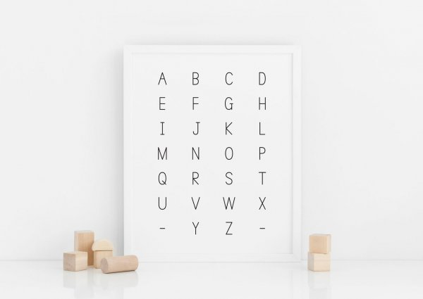 Alphabet poster Black and White