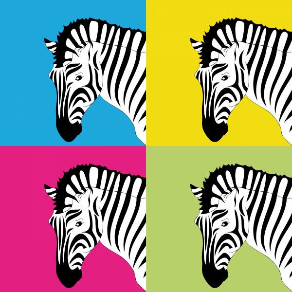 Животные в стиле поп-арт Зебра