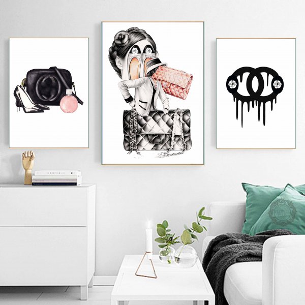 Стильные черно белые постеры для интерьера