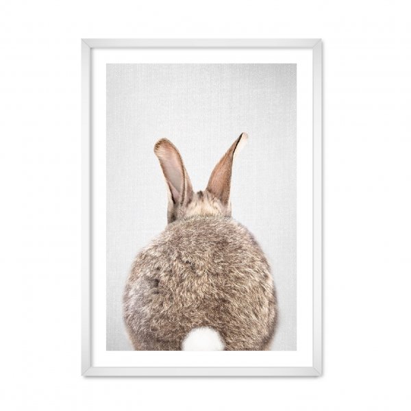 Постер кролик с цветами