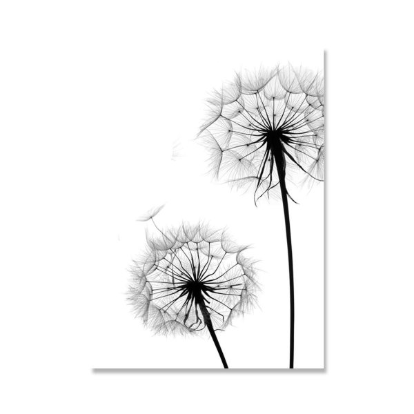 Постер одуванчик черно белый