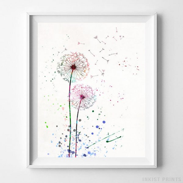 Картина черно-белые одуванчики