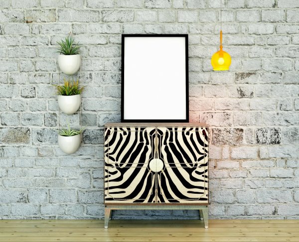 Постер на стене макет