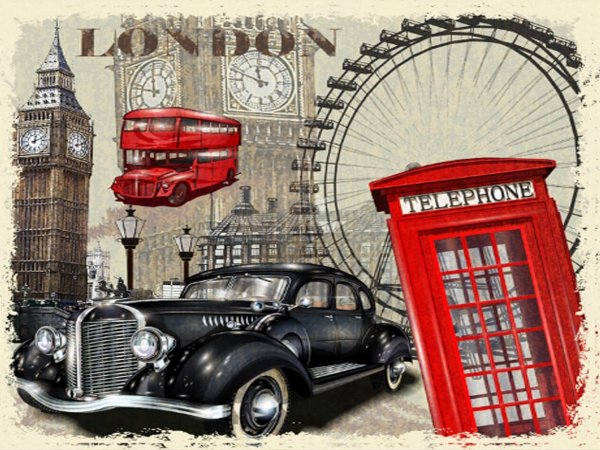 Лондон Биг Бен флаг