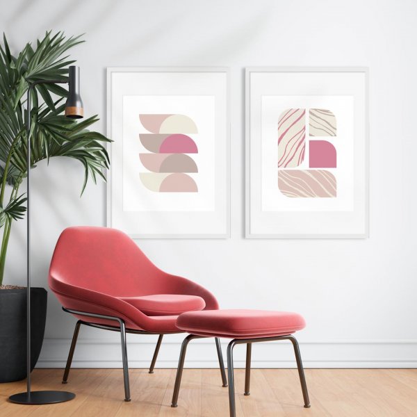 Абстрактные постеры в эко в интерьере