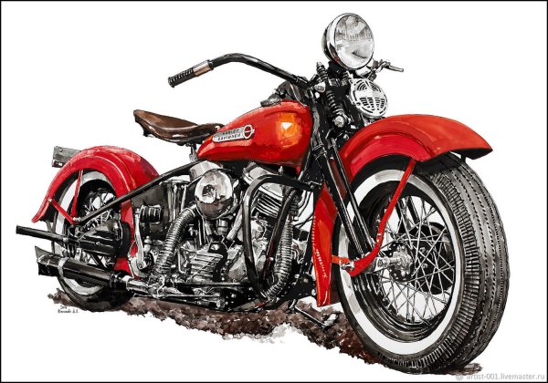Харли Дэвидсон мотоцикл рисунок
